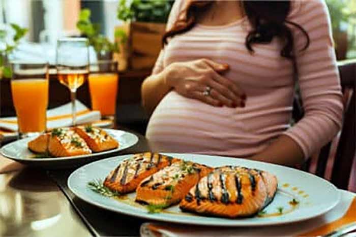 تغذیه بارداری ماهی سالمون و زیبایی جنین دختر